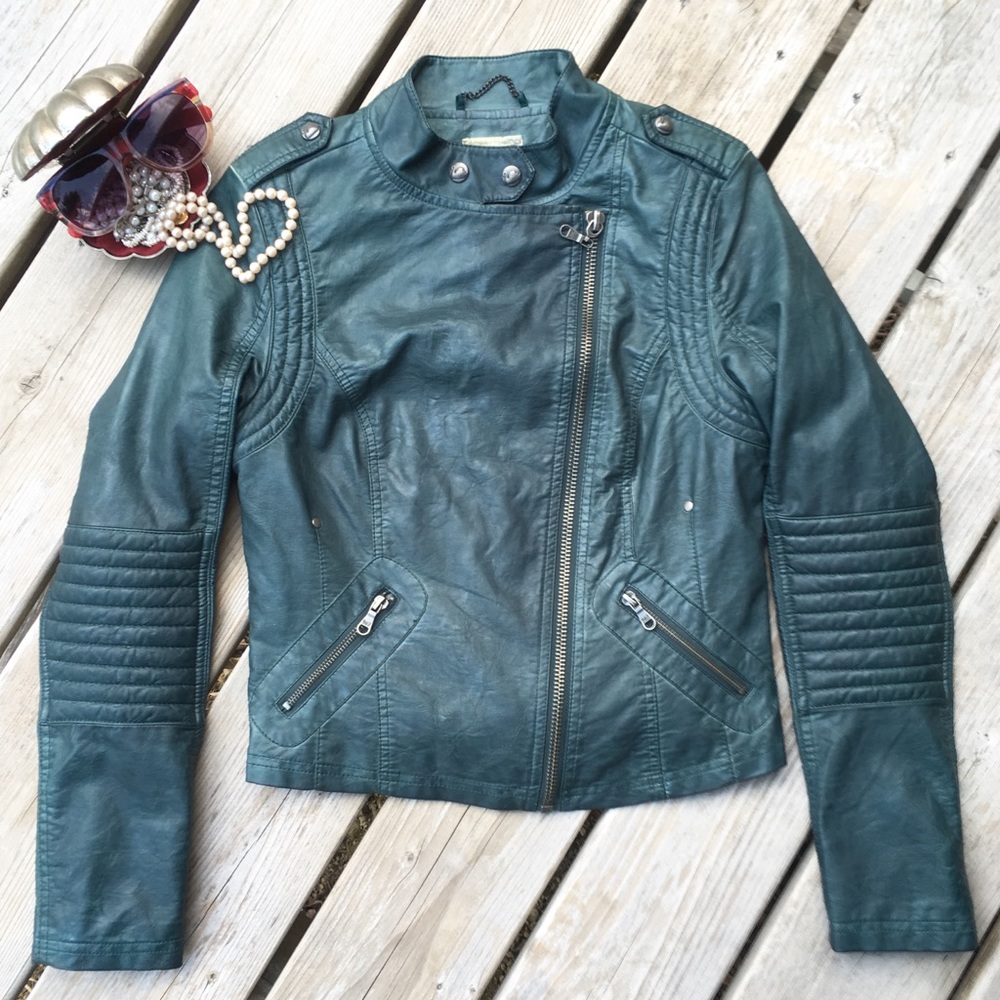 πHPπBLACK SWAN Vegan Leather Moto Jacket - Picture 1 of 8